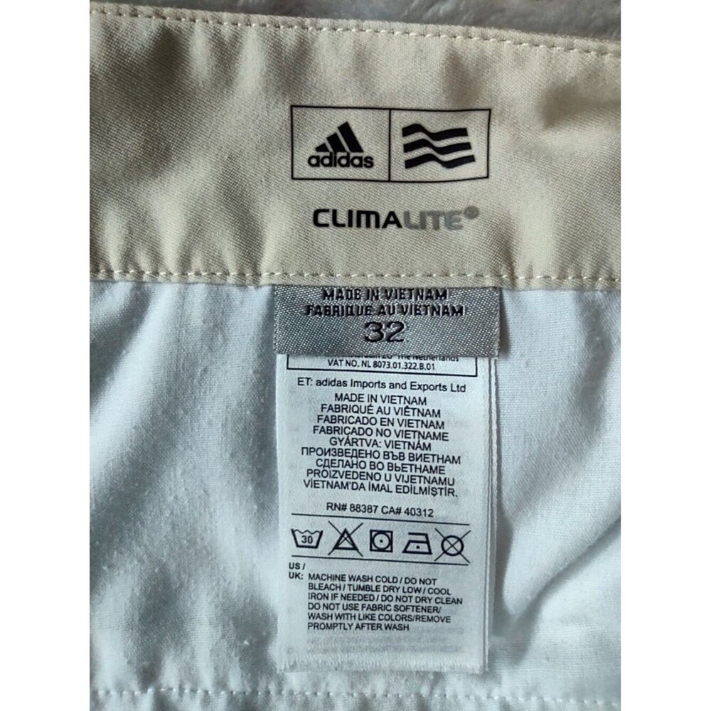 Adidas Climalite Golf Shorts Men's Size 32 Beige Performance Stretch - Picture 7 of 8
